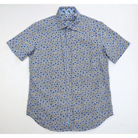 Robert Graham Classic Fit Mens Small Large Polka Dots Short Cuffed Sleeve Shirt - Picture 5 of 11